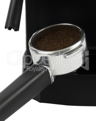 Close up of espresso grounds