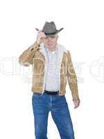 Senior Cowboy Tipping Hat