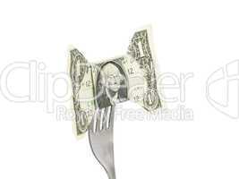 Bow Tie Dollar On a Fork