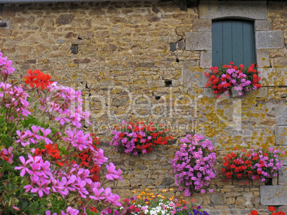 Le Haut de la Lande, Haus mit Blumen