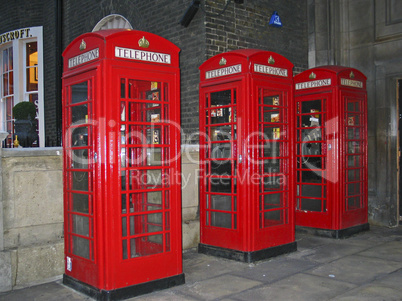 Rote Telefonzellen in London, England