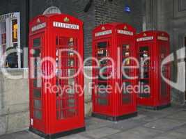 Rote Telefonzellen in London, England