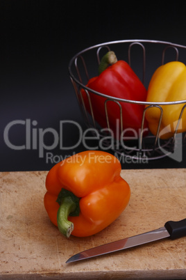 chopping peppers