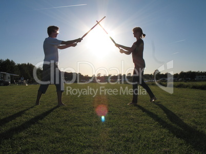 sunset swordfight