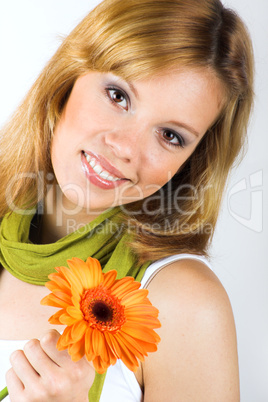 Frau mit Blume
