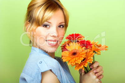 Frau mit Blumen
