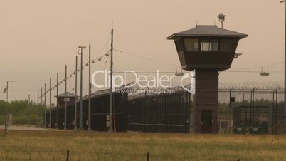 prison fence and towers