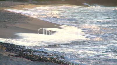 sunset beach and surf