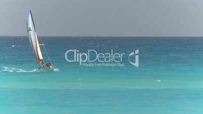 Cuba beach sailboat