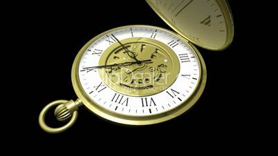 Pocket watch time lapse on Black Loopable HD1080