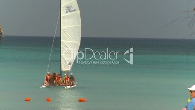 Cuba beach sailboat