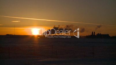 Gas plant at sunrise