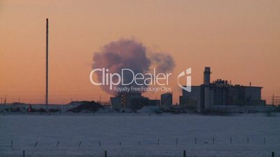 power generation plant at sunrise
