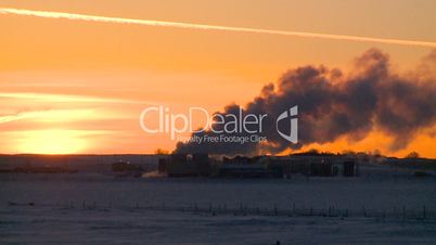 Gas plant at sunrise