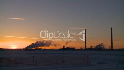 Gas plant at sunrise