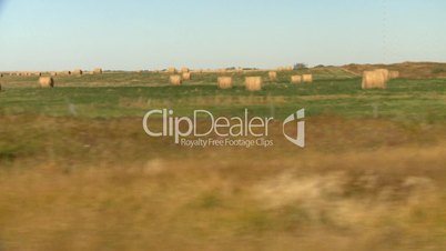 drive wheat fields hay rolls