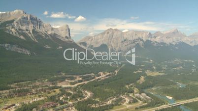 aerial mountains canmore