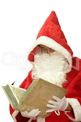 Weihnachtsmann mit altem Buch