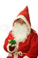 Weihnachtsmann mit Geschenkschleife