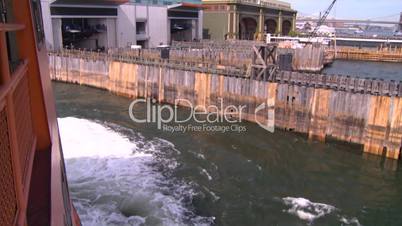 NYC ferry ride coming into terminal