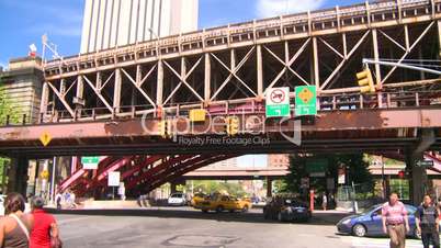 NYC Brooklyn bridge and street