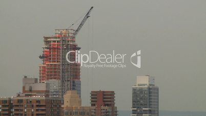 city scape constr crane aerial