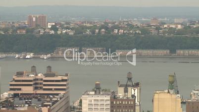 city scape river aerial