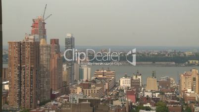 city scape river aerial