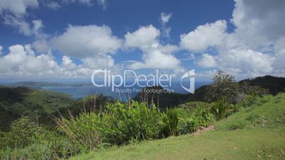 clouds over tropical mountain