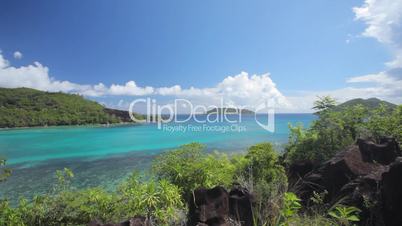 pan shot over tropical bay