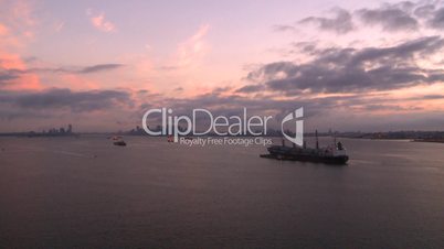 dawn NYC harbor