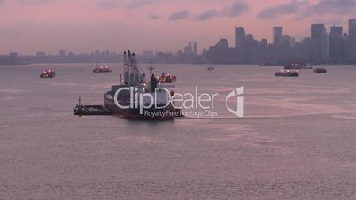 dawn NYC harbor