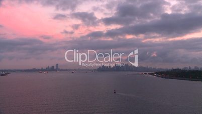 dawn NYC harbor