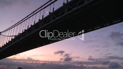 dawn NYC harbor bridge