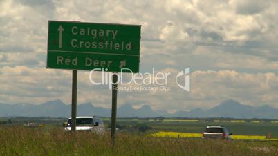 highway sign calgary red Deer