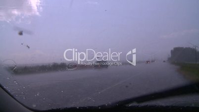 hailstorm thru car window