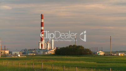 gas plant evening sunset