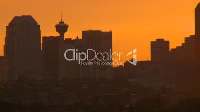 sunset Calgary skyline