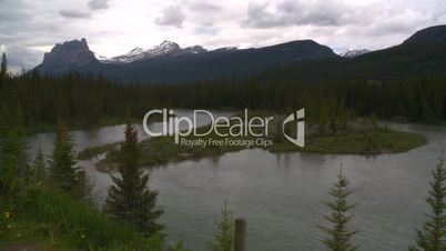 Banff Castle mtn and river