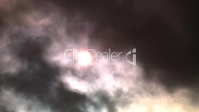 Steam cloud obscured sun