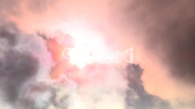 Steam cloud obscured sun