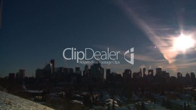 TL winter Calgary downtown skyline
