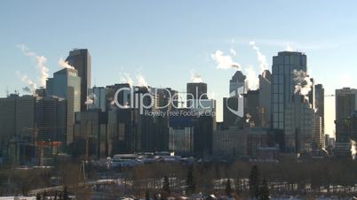 winter Calgary downtown skyline