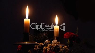 Candles decoration with flowers