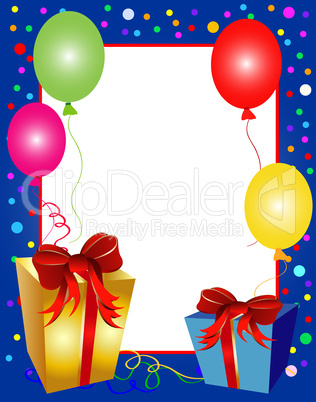 Geburtstagskarte Rahmen mit Geschenken