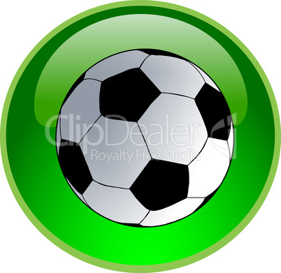 3D Button grün Fußball