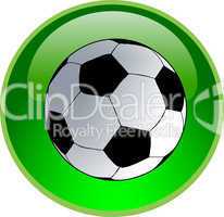 3D Button grün Fußball