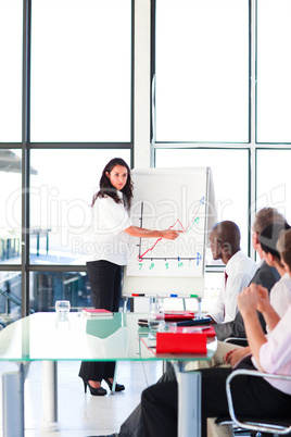 businesswoman in a presentation