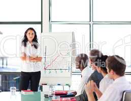 businesswoman in a presentation