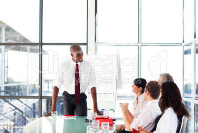 businessman talking in a meeting